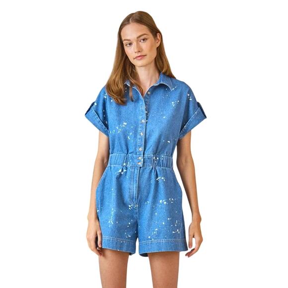 HUNTER BELL Pants - Hunter Bell Reed Jean Jumpsuit in Island Mist Denim 6